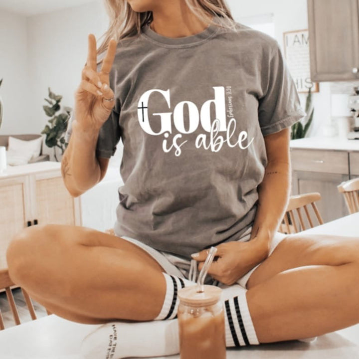 God is able ADULT TEE OR PULLOVER