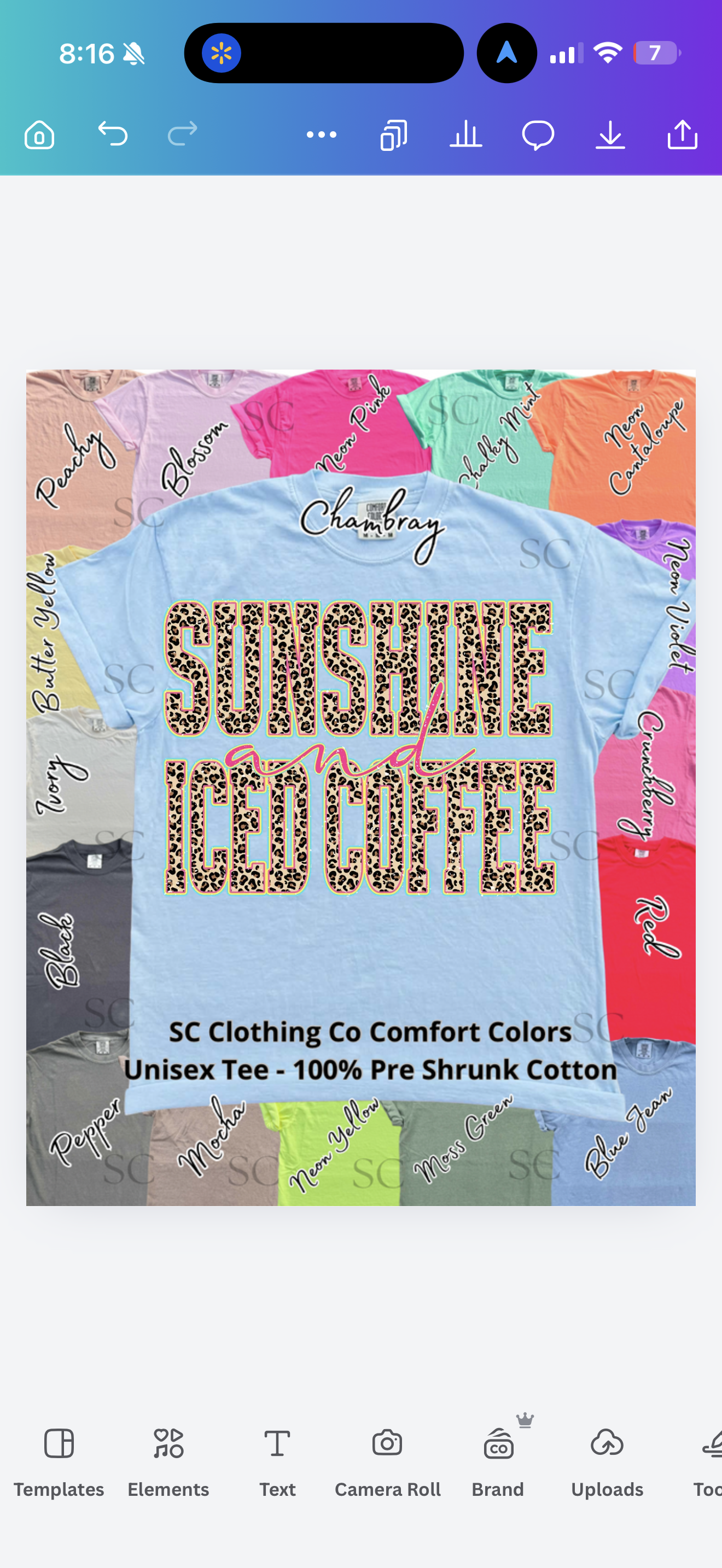 Sunshine & Iced Coffee Comfort Colors Tee