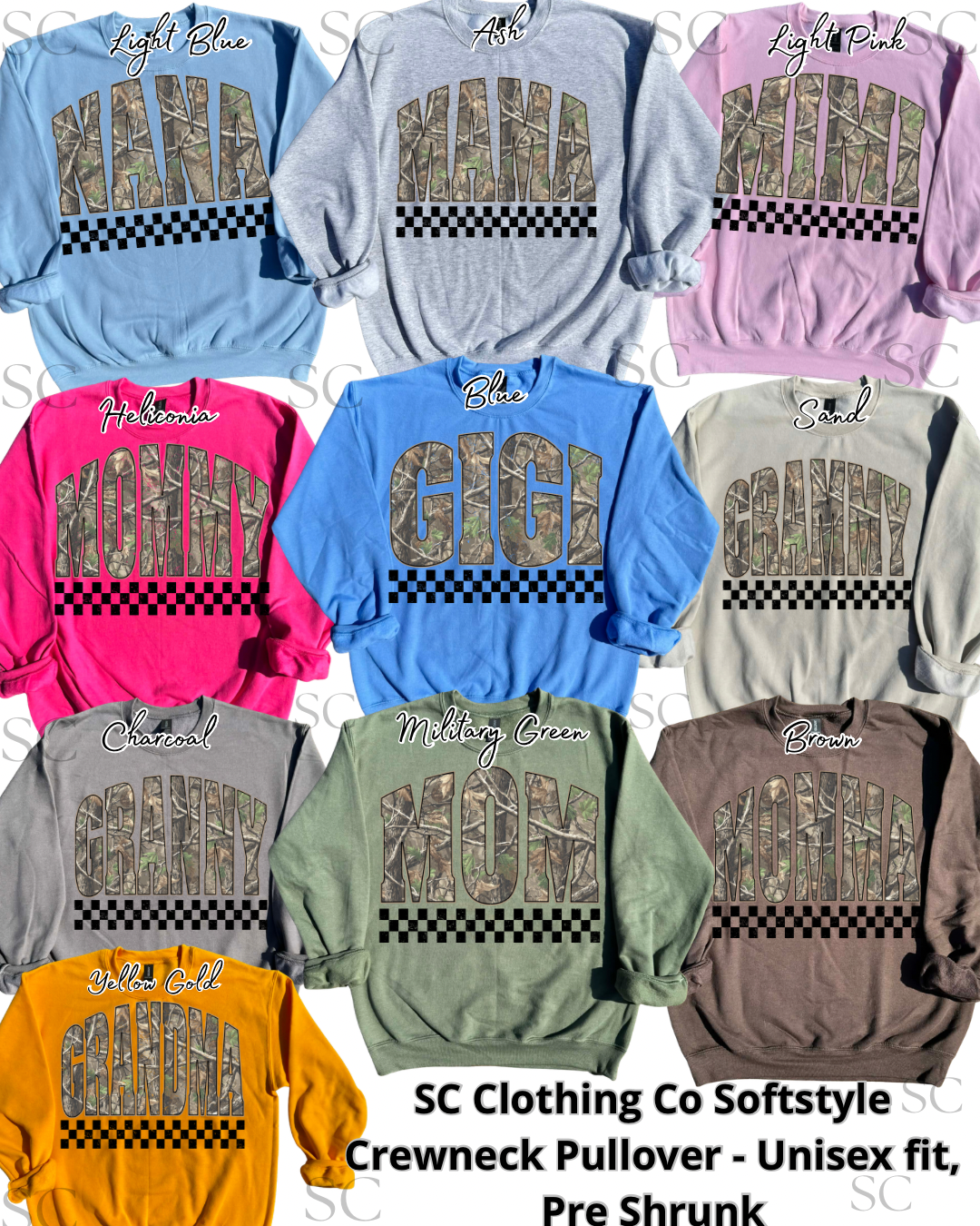 Camo Checkered *CUSTOM NAME* Pullover
