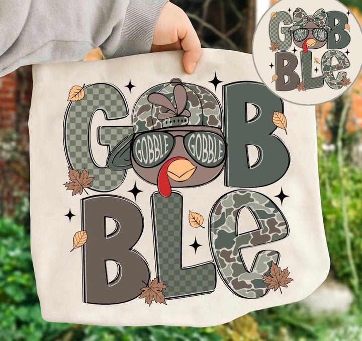 Camo Gobble ADULT & YOUTH TEE OR PULLOVER