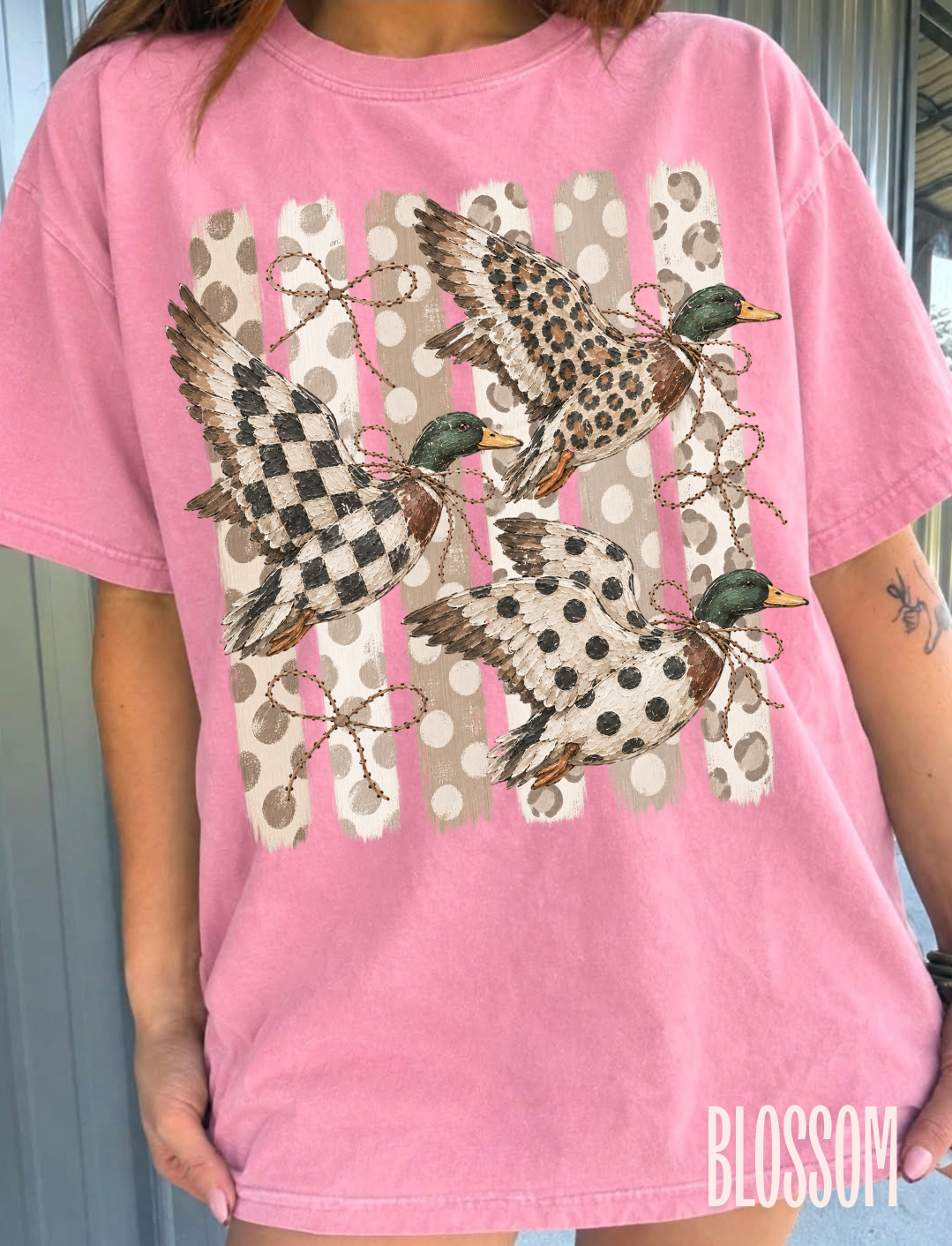 Polka Flying Mallard Ducks Comfort Colors Tee