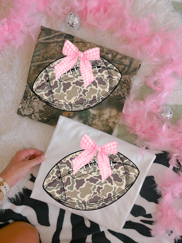 Football Bow Comfort Color Tee