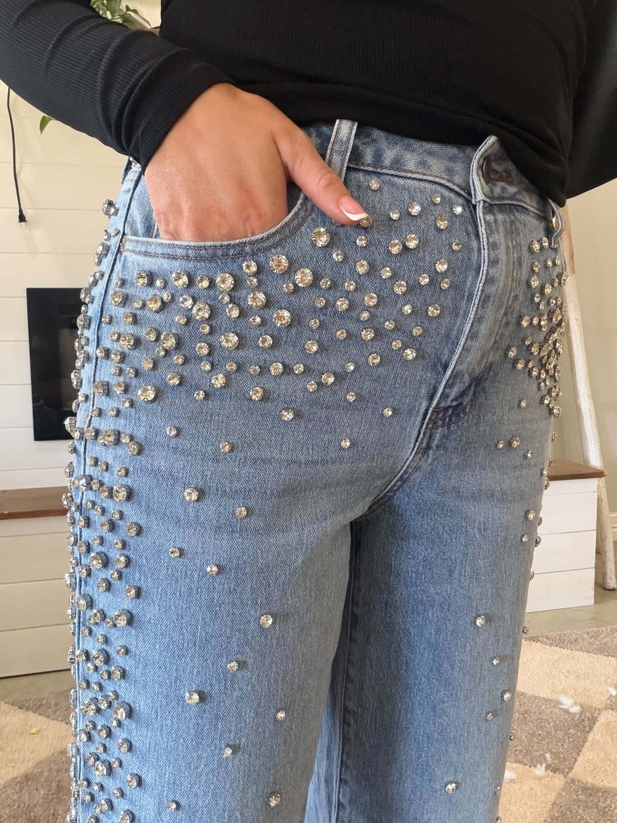 Cami Embellished Wide Leg Jeans