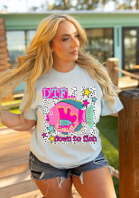 Down to Fish Comfort Colors Tee