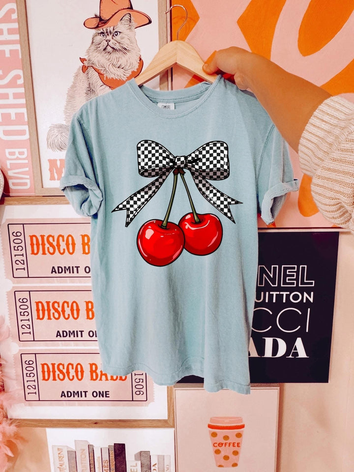 Checkered Cherries Comfort Color Tee