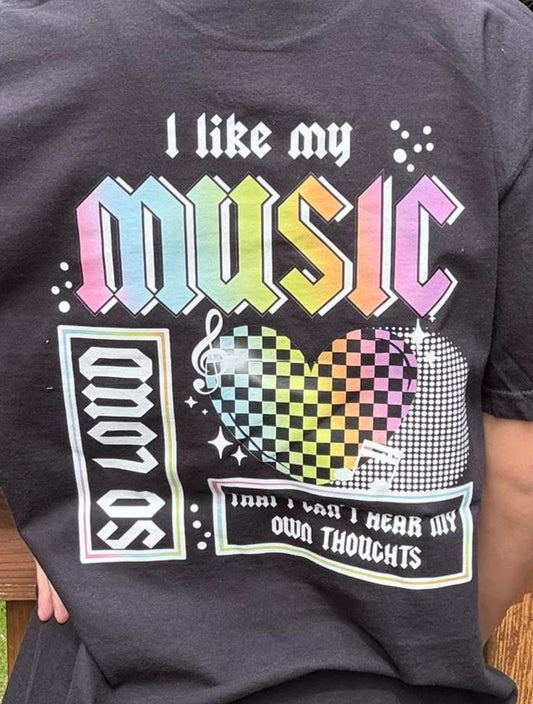 I like my music so loud pocket ADULT TEE OR PULLOVER