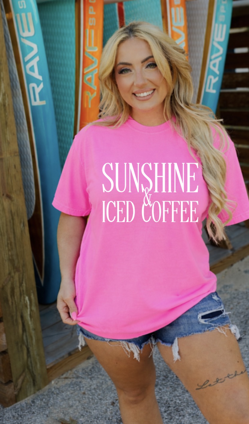 Sunshine & Iced Coffee Comfort Color Tee