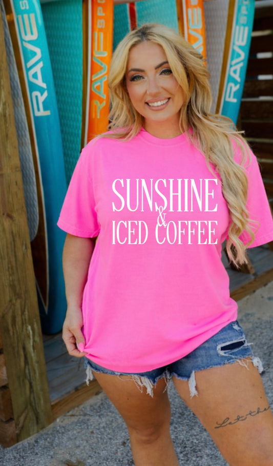 Sunshine & Iced Coffee Comfort Color Tee