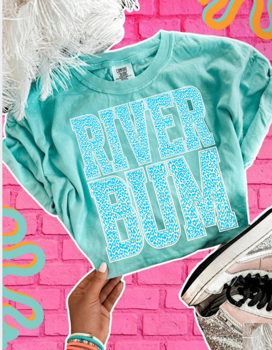 River Bum Cheetah Comfort Colors Tee