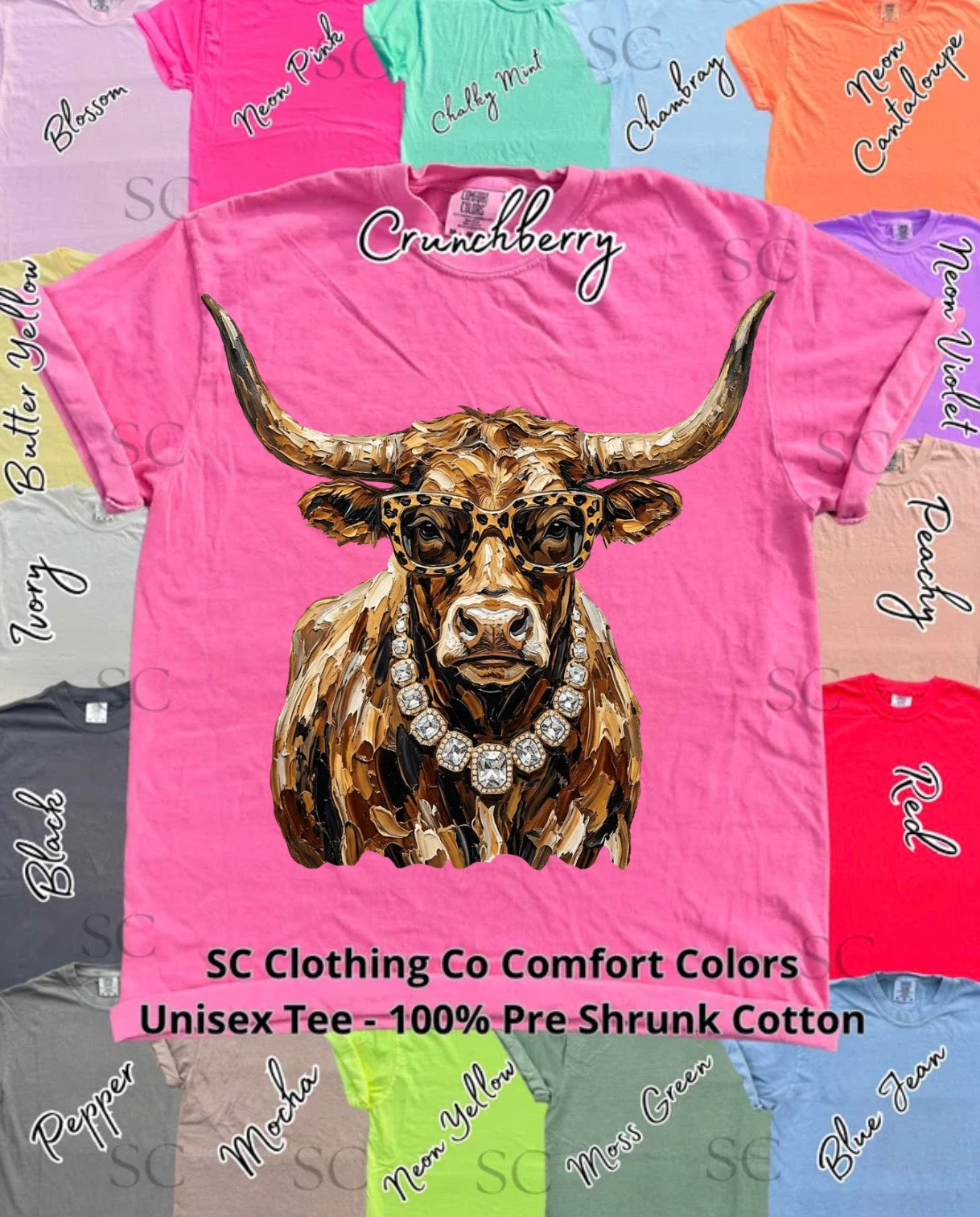 Preppy Longhorn Comfort Colors Tee