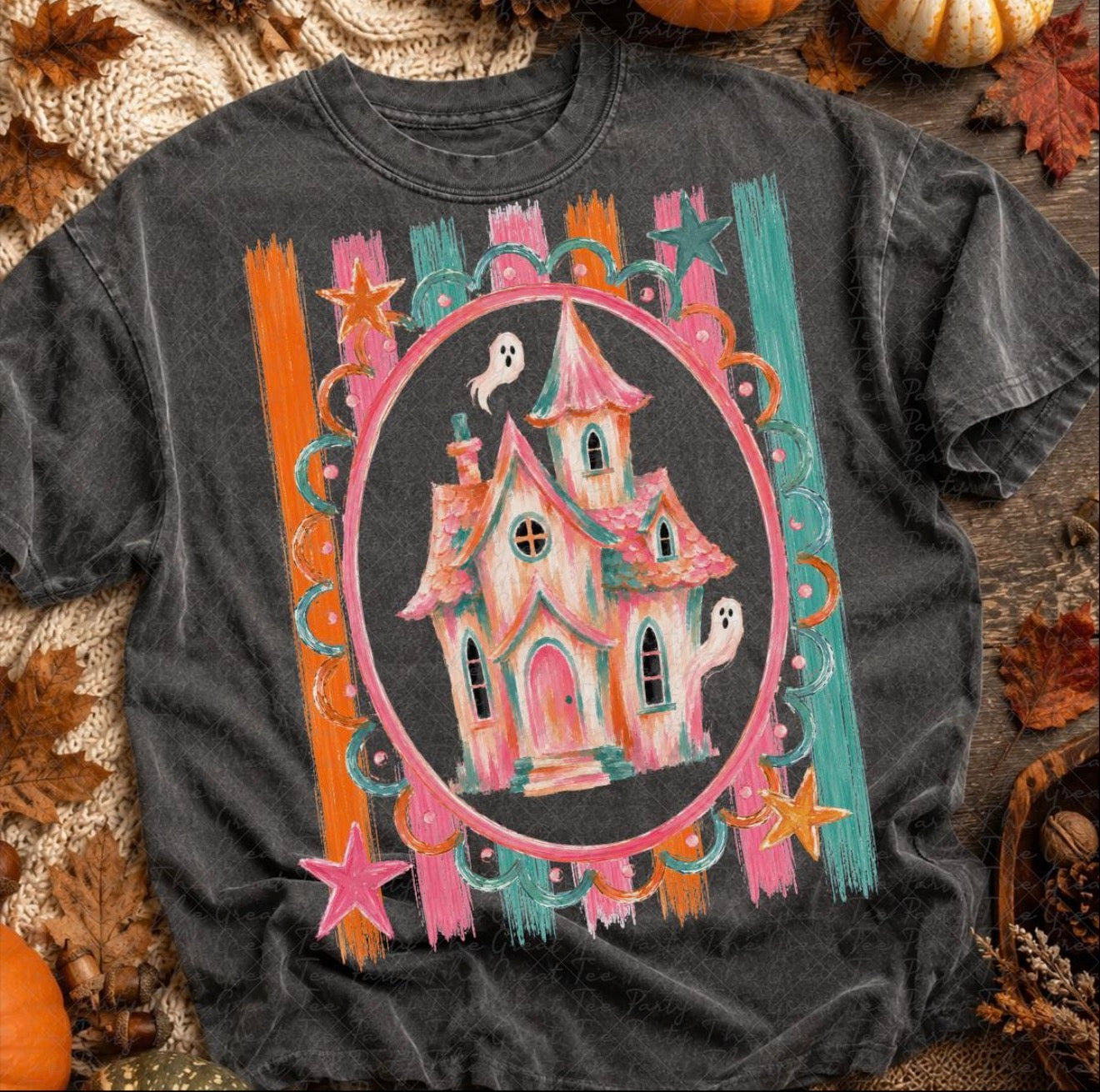 Preppy Haunted House  Comfort Colors Tee