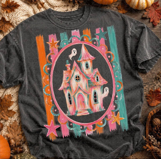 Preppy Haunted House  Comfort Colors Tee