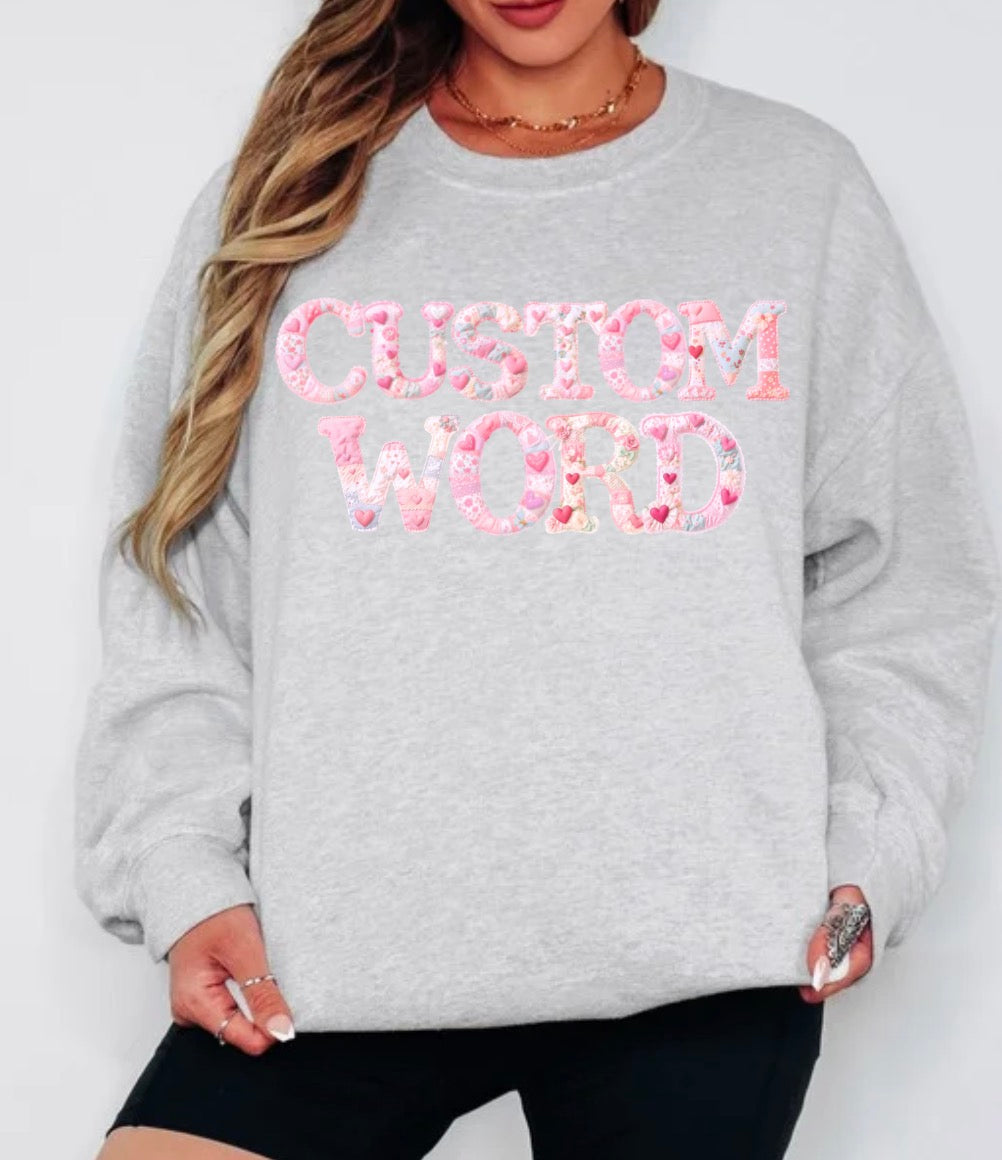 Pullover Custom Word Faux Patchwork