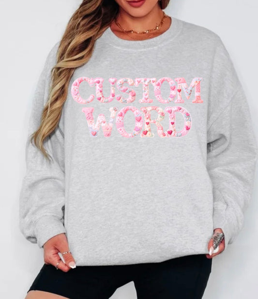 Pullover Custom Word Faux Patchwork