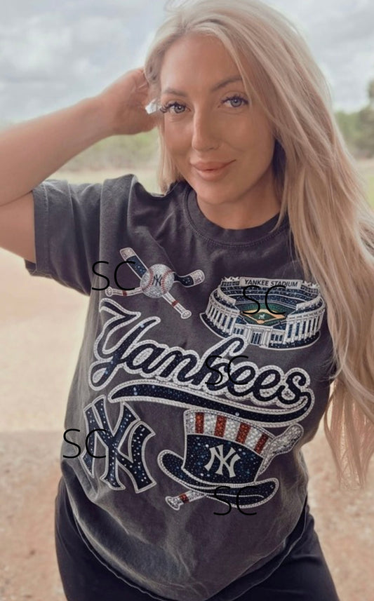 New York Faux Sequence DTF PRINTED Comfort Colors Tee