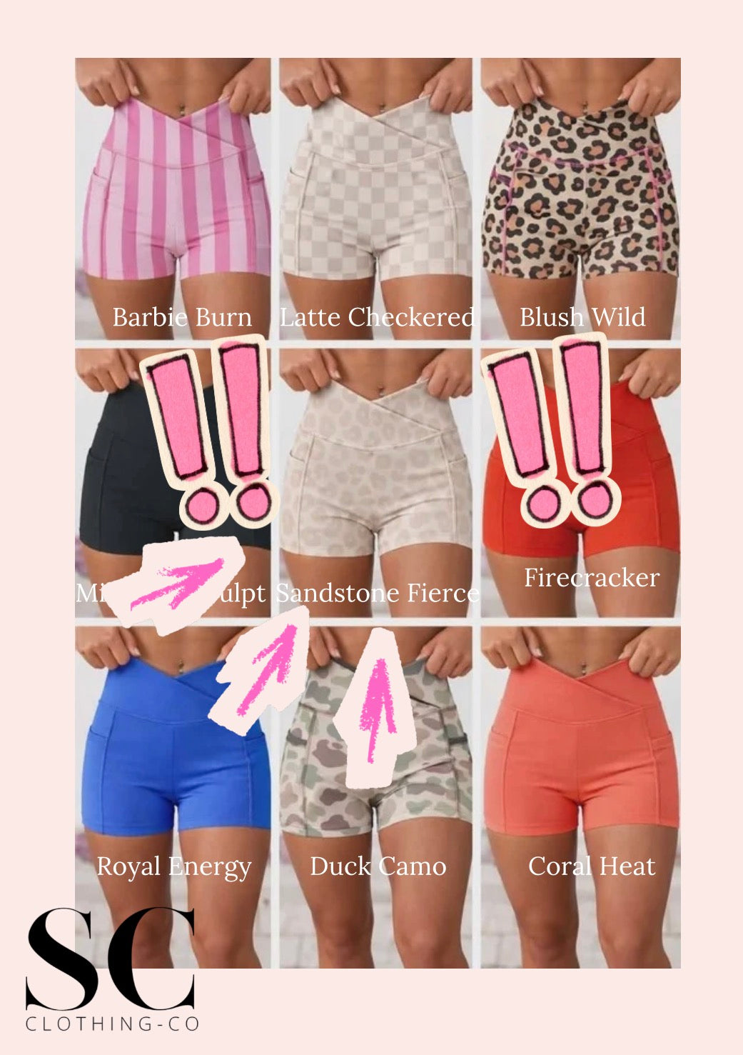 Sandstone Fierce Athleisure Biker Shorts by SC Arrival April