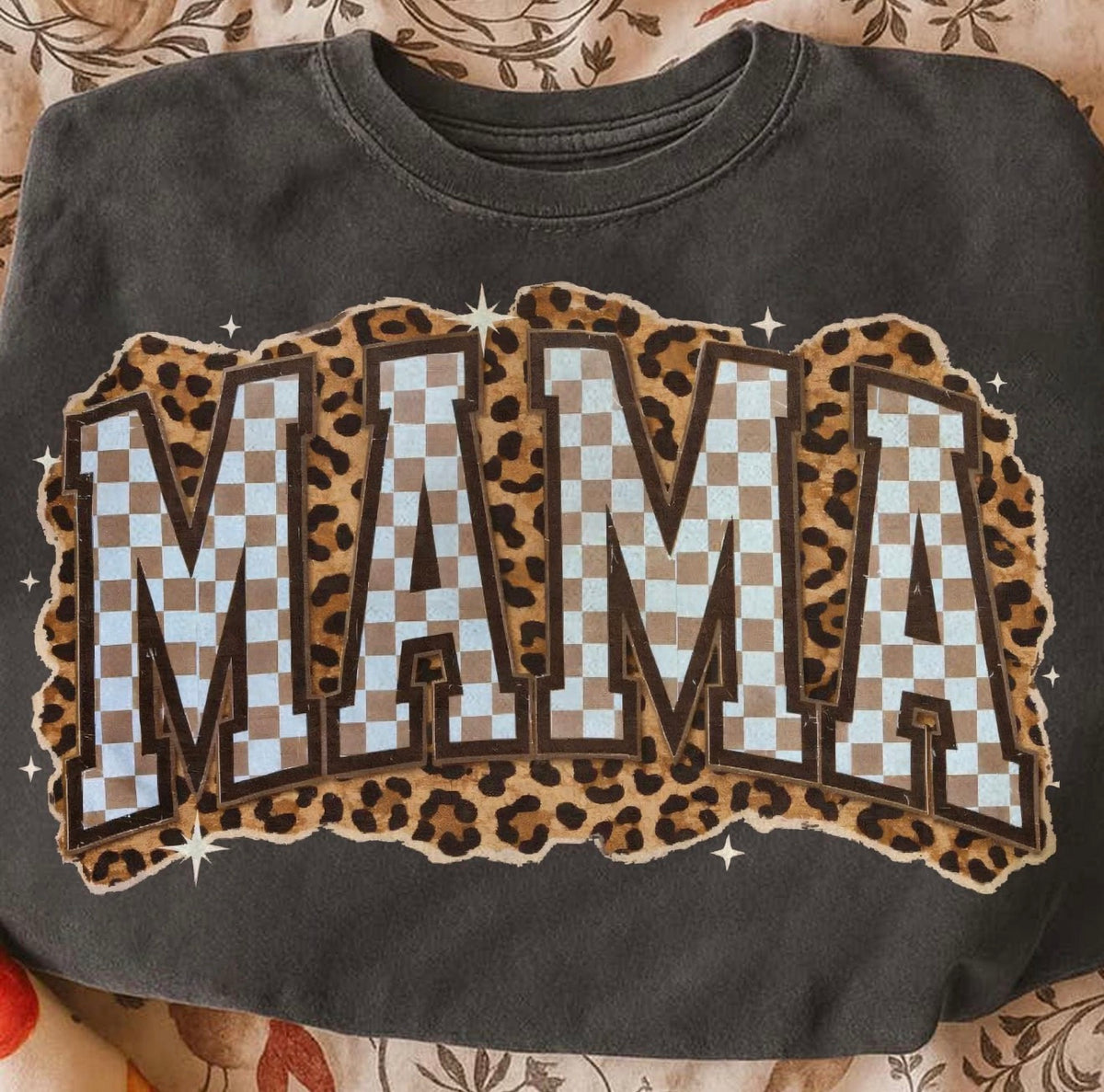 Cheetah + Checkered Mom Comfort Colors Tee
