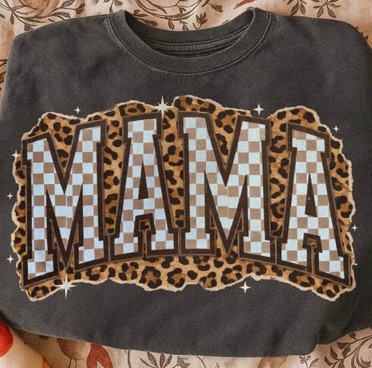 Cheetah + Checkered Mom Comfort Colors Tee