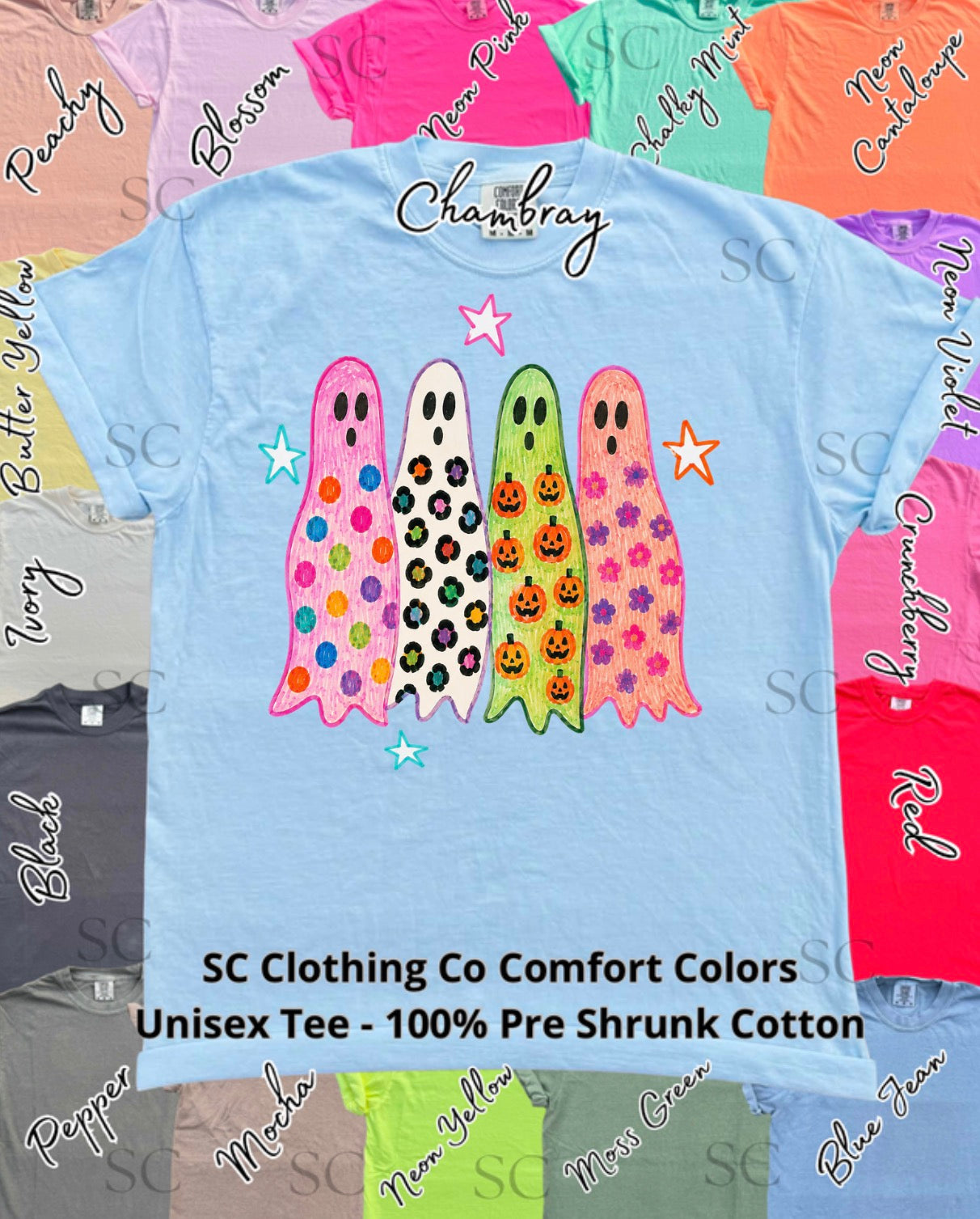 Girly Ghosts Comfort Colors Tee