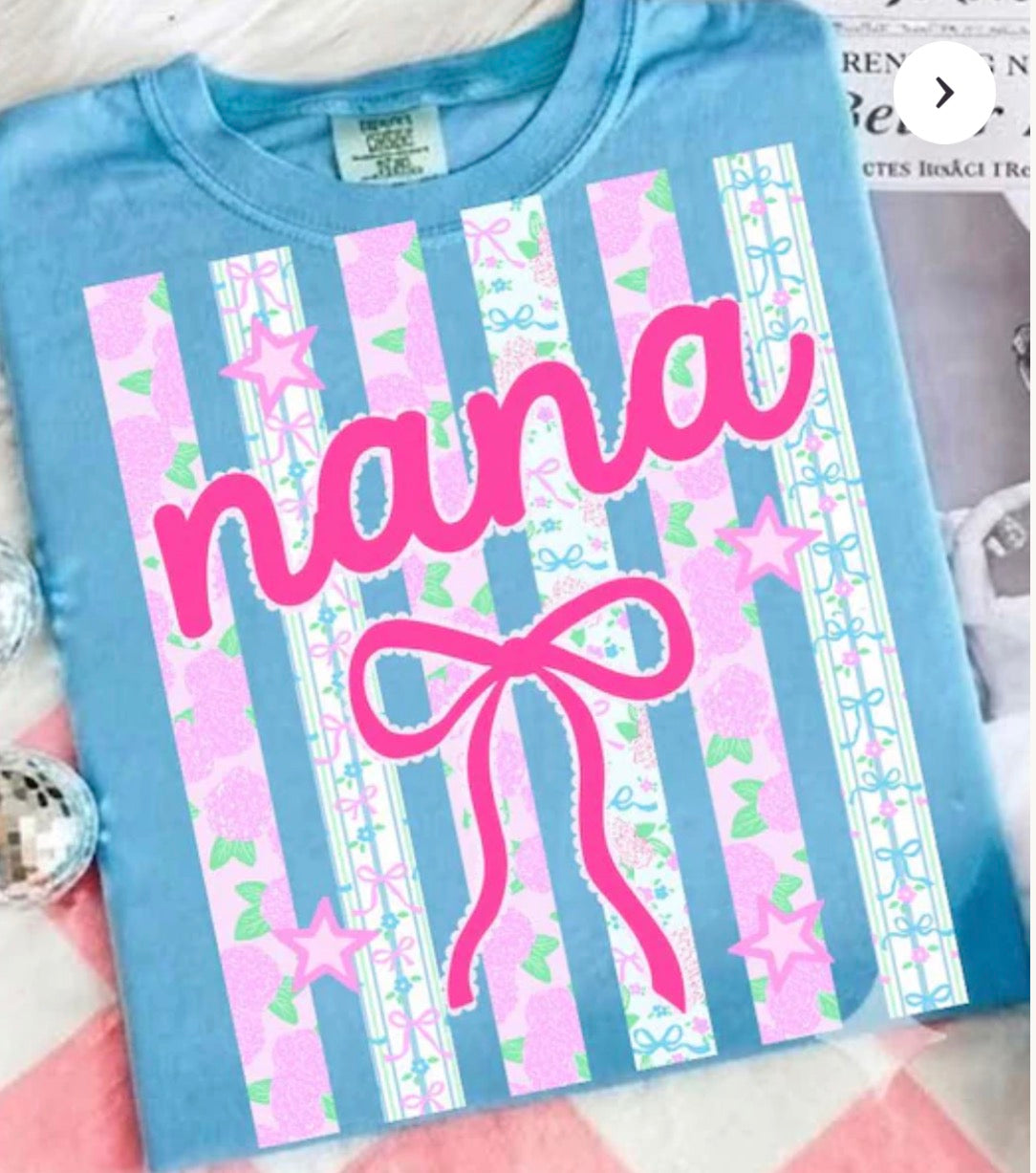 Nana Floral Coquette Comfort Colors Tee