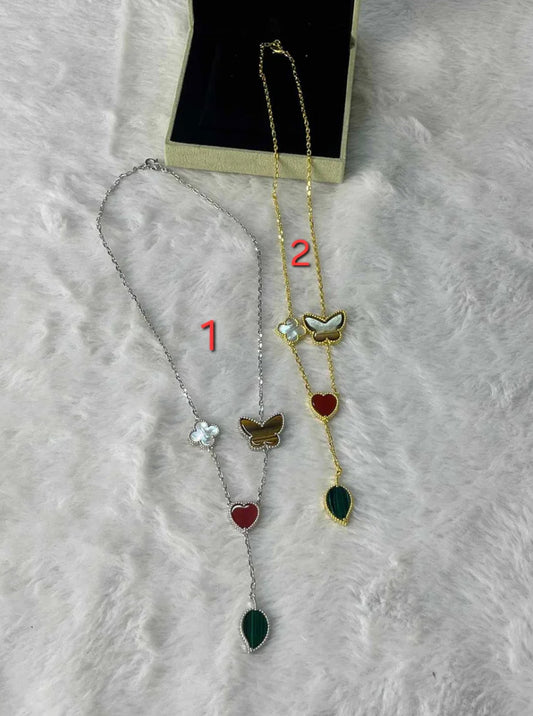 Van C clover heart necklace