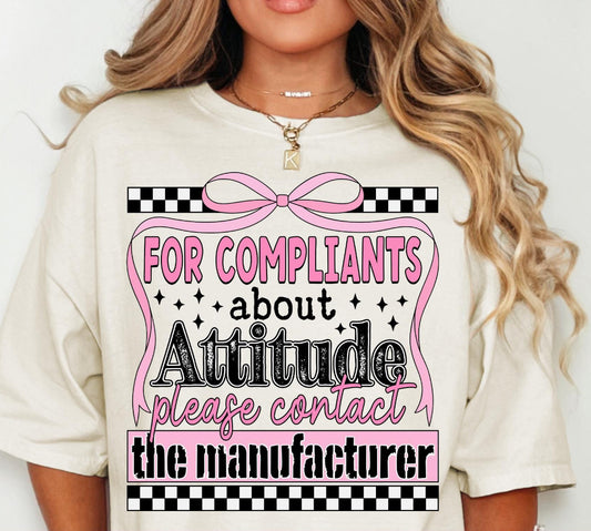 For complaint about the attitude ADULT TEE OR PULLOVER