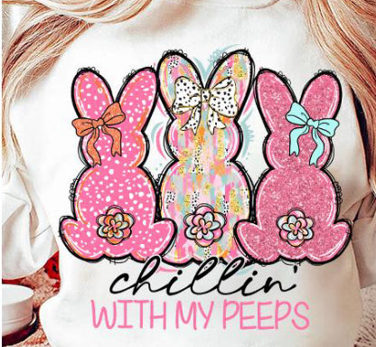 Chillin with my peeps ADULT TEE OR PULLOVER