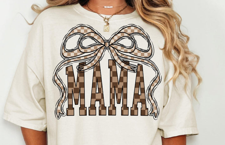 Mama checkered ADULT TEE OR PULLOVER