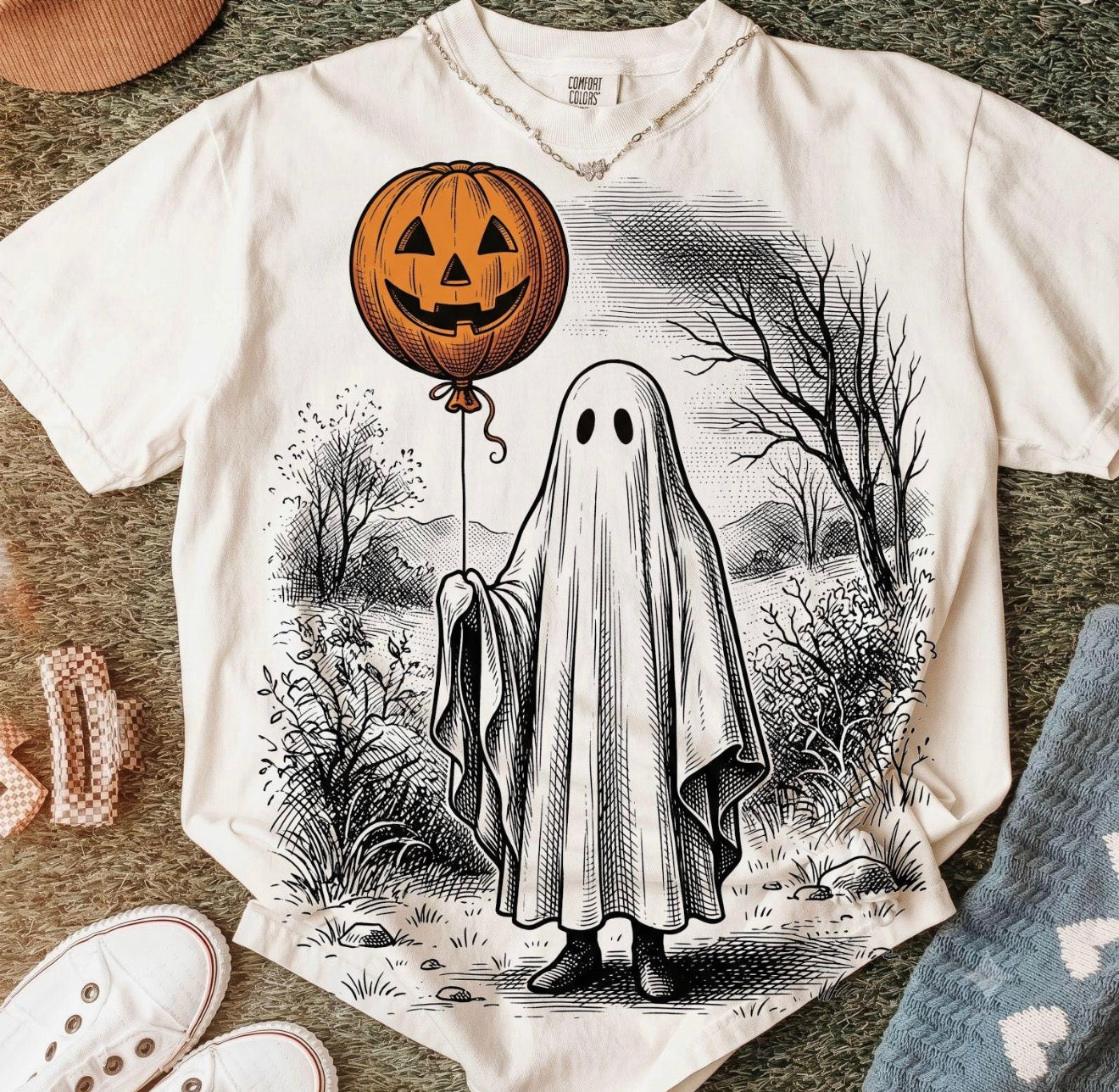 Ghost Pumpkin  Comfort Colors Tee
