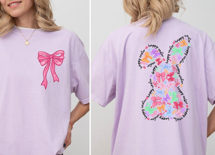 Bow Easter Pocket style ADULT TEE OR PULLOVER