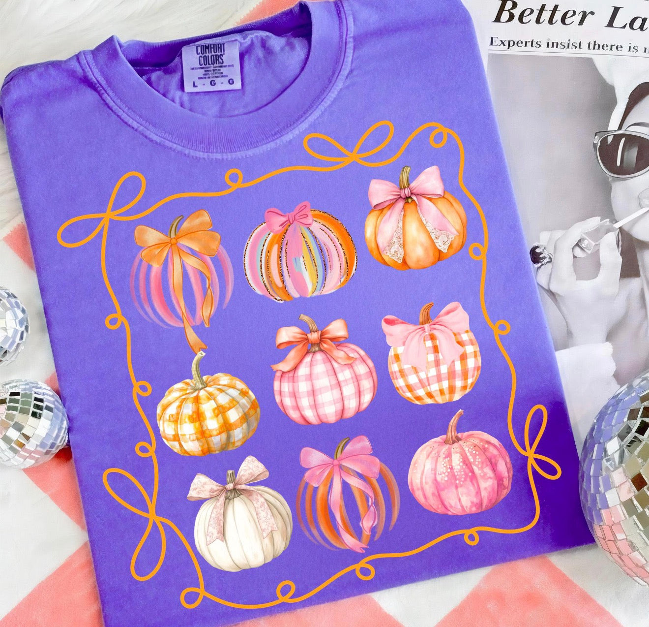 Girly Pumpkin Comfort Colors Tee