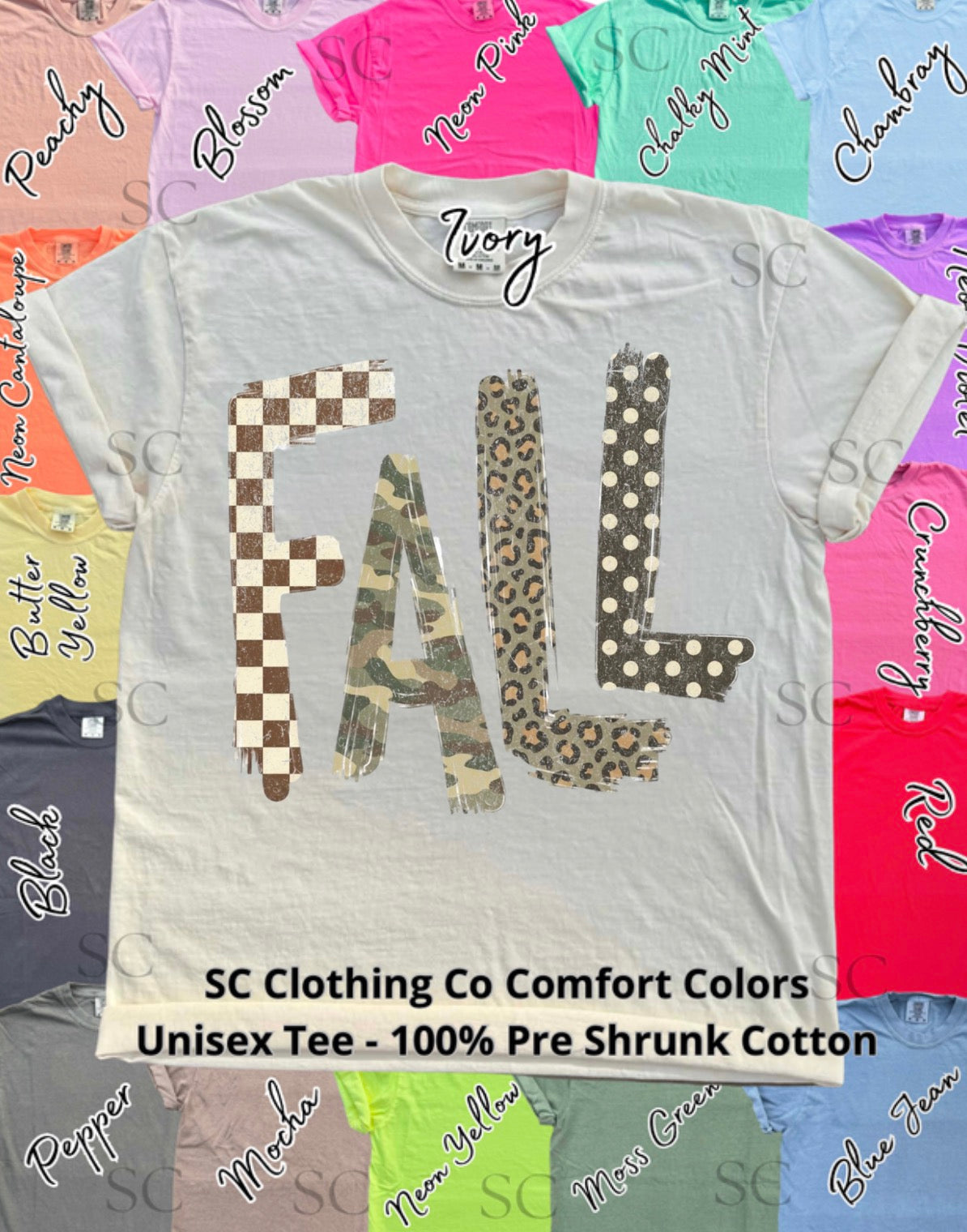 Fall Camo Comfort Colors Tee