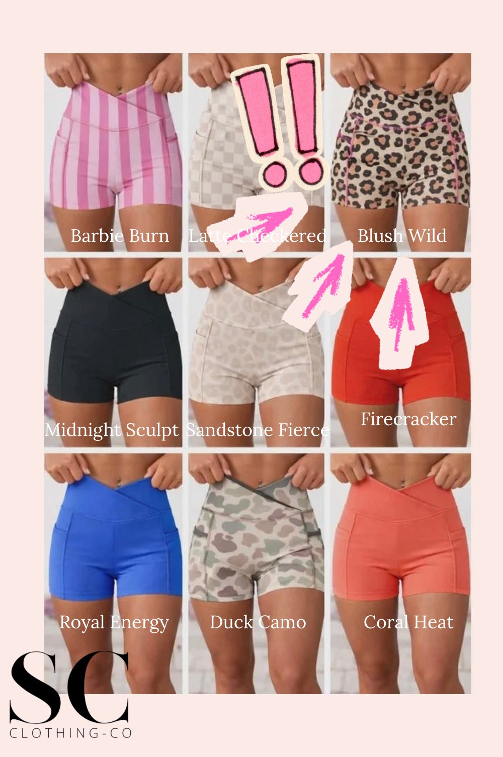 Blush Wild Athleisure Biker Shorts by SC Arrival April