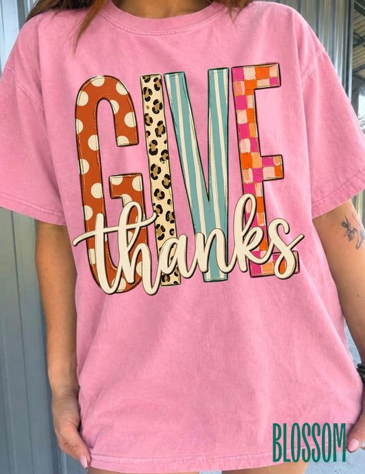 Give Thanks Comfort Colors Tee