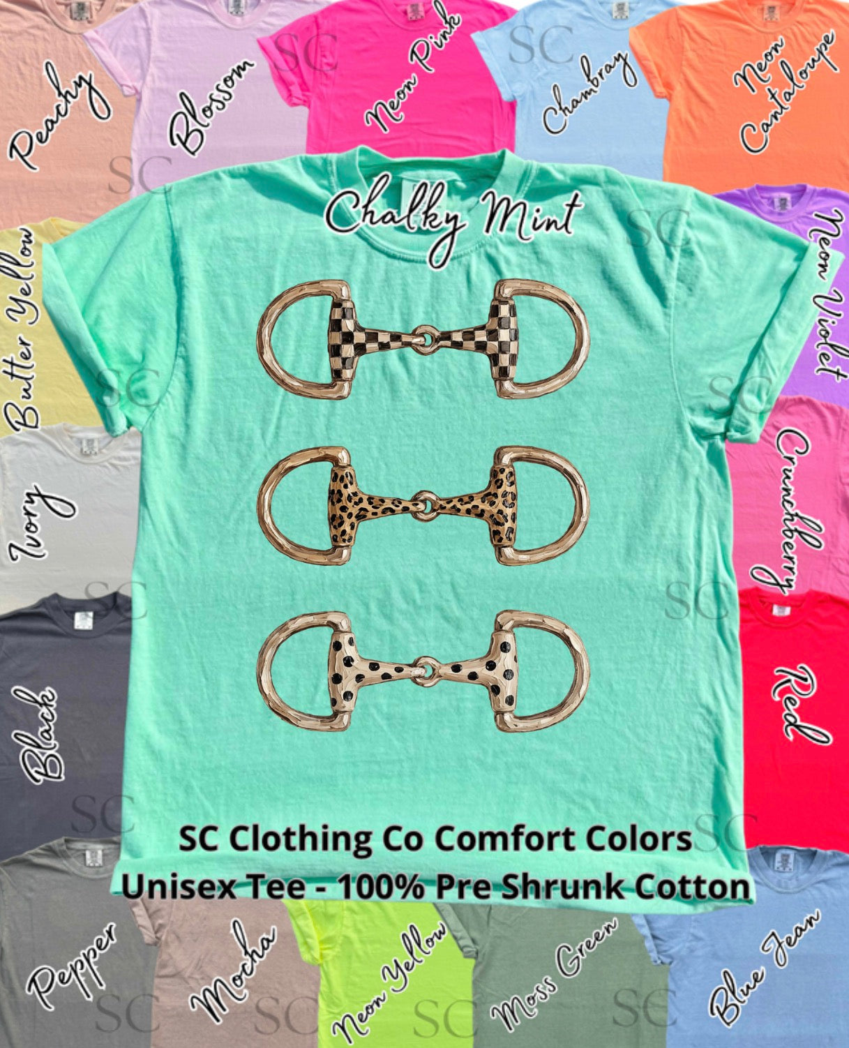 Horsebit Cheetah & Black/White Comfort Colors Tee