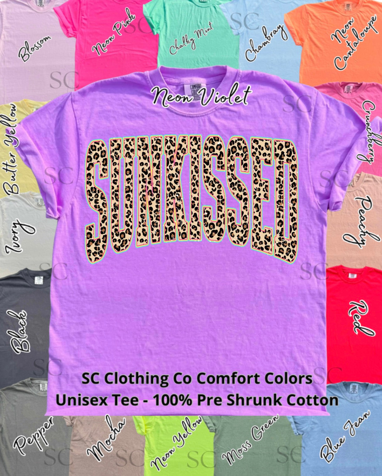 Sun-kissed Cheetah Comfort Colors Tee