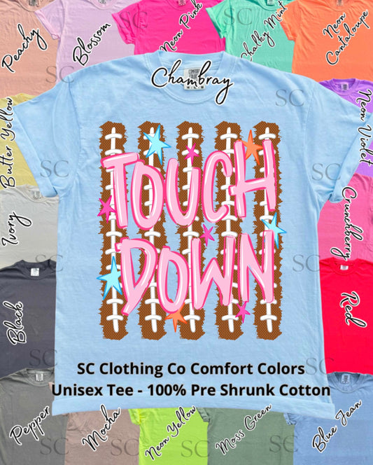Touchdown Stripes Comfort Colors Tee
