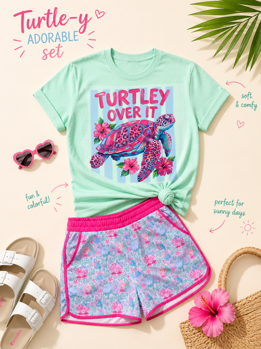 Turtley Over It Set (shorts and TEE)