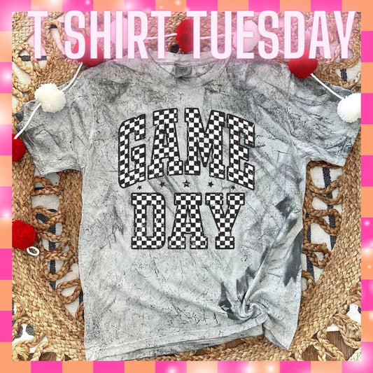 COLOR BLAST CHECKERED GAME DAY TEE