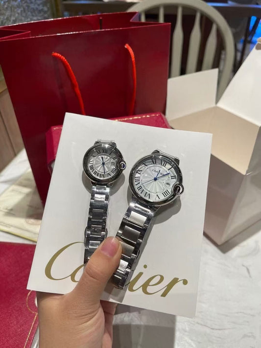 Silver Cart watch with box {exact}