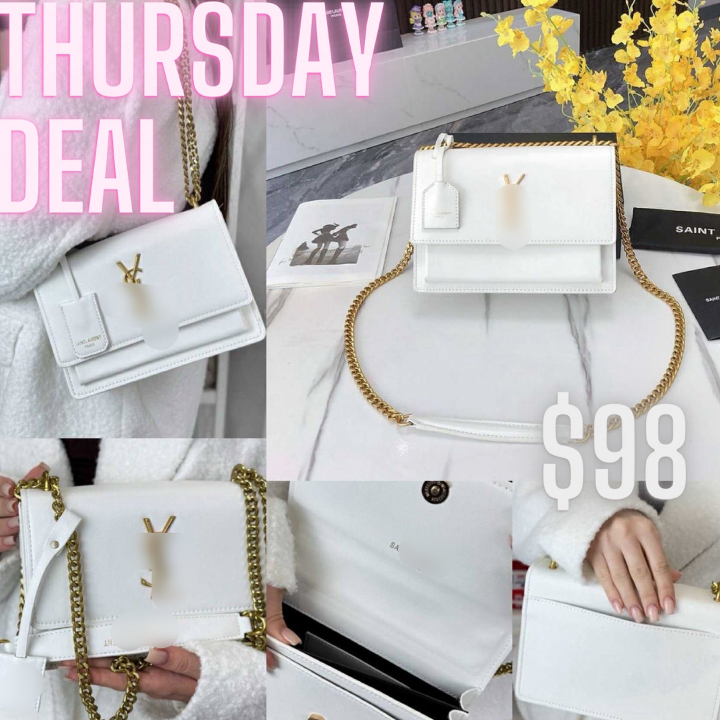 Y*s white gold cross