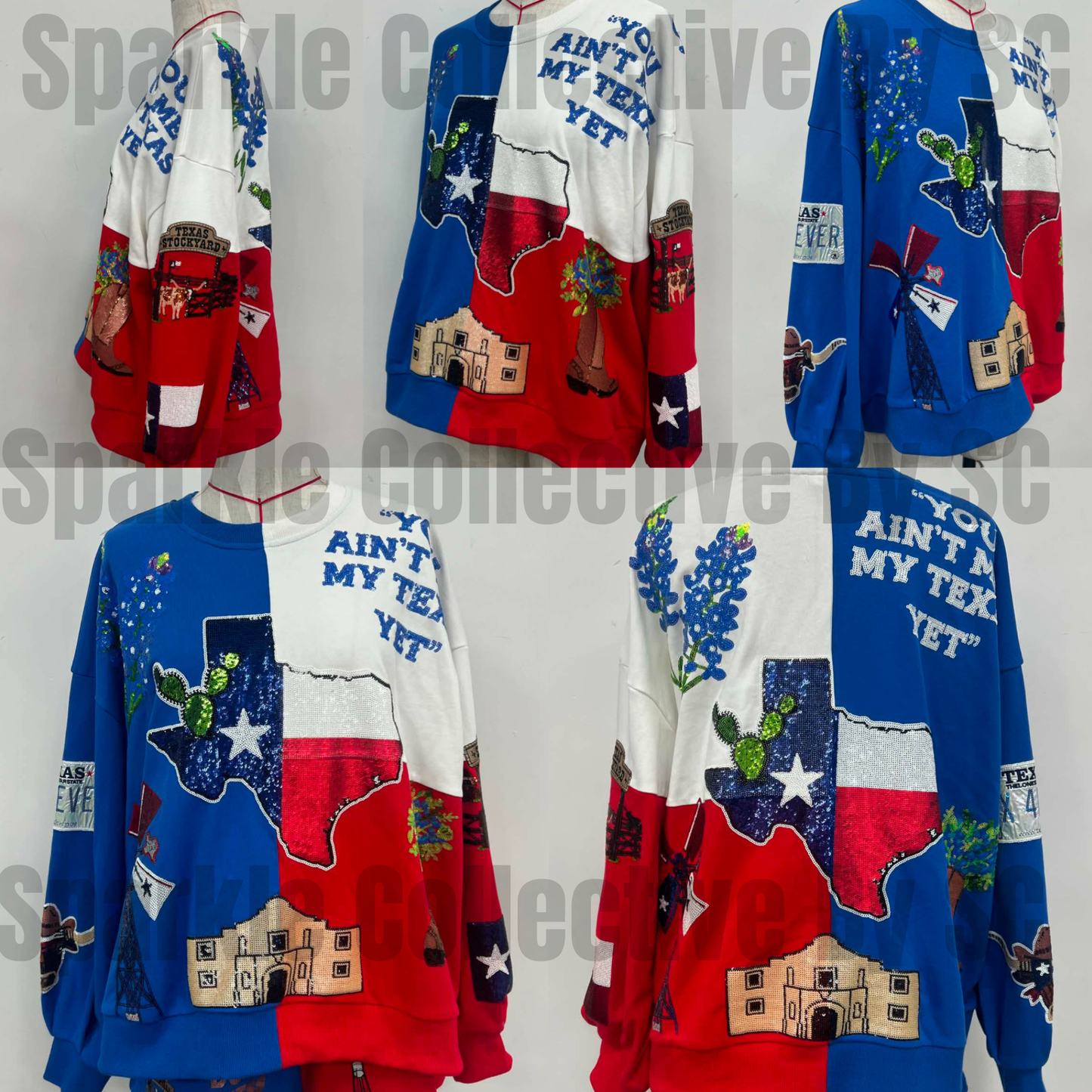 Light Weight Deep in the Heart of Texas by SC Sparkle Collective hand sewn sequins Short Set [[ARRIVAL JULY]]