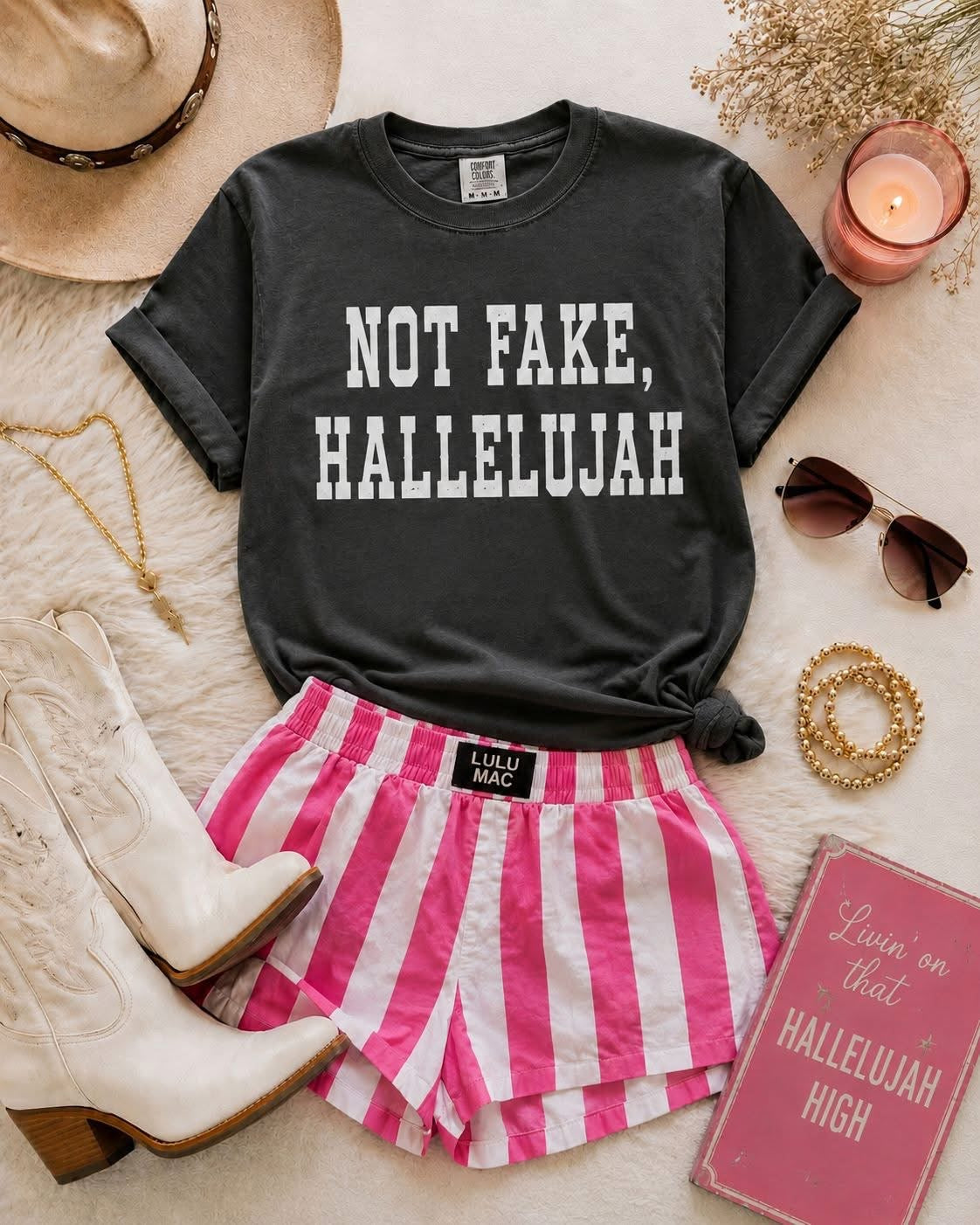 Not Fake, Hallelujah Comfort Colors Tee