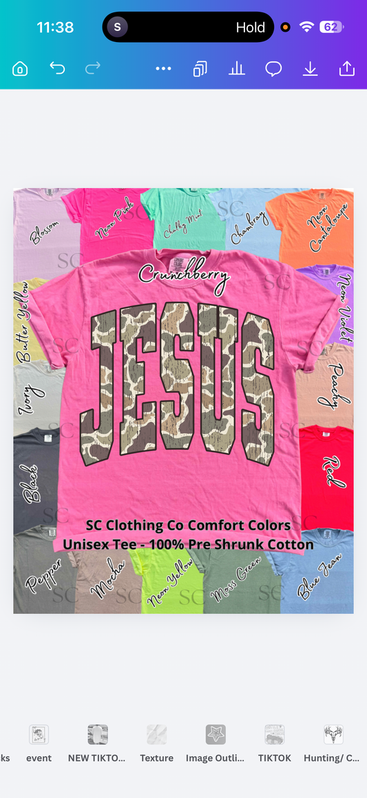 Camo Jesus Comfort Colors Tee