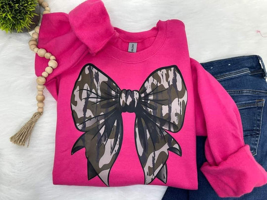 Camo Bow ADULT TEE OR PULLOVER