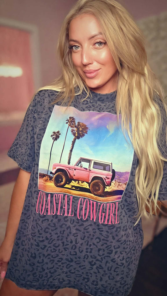 Coastal Cowgirl Leopard Oversized Tee