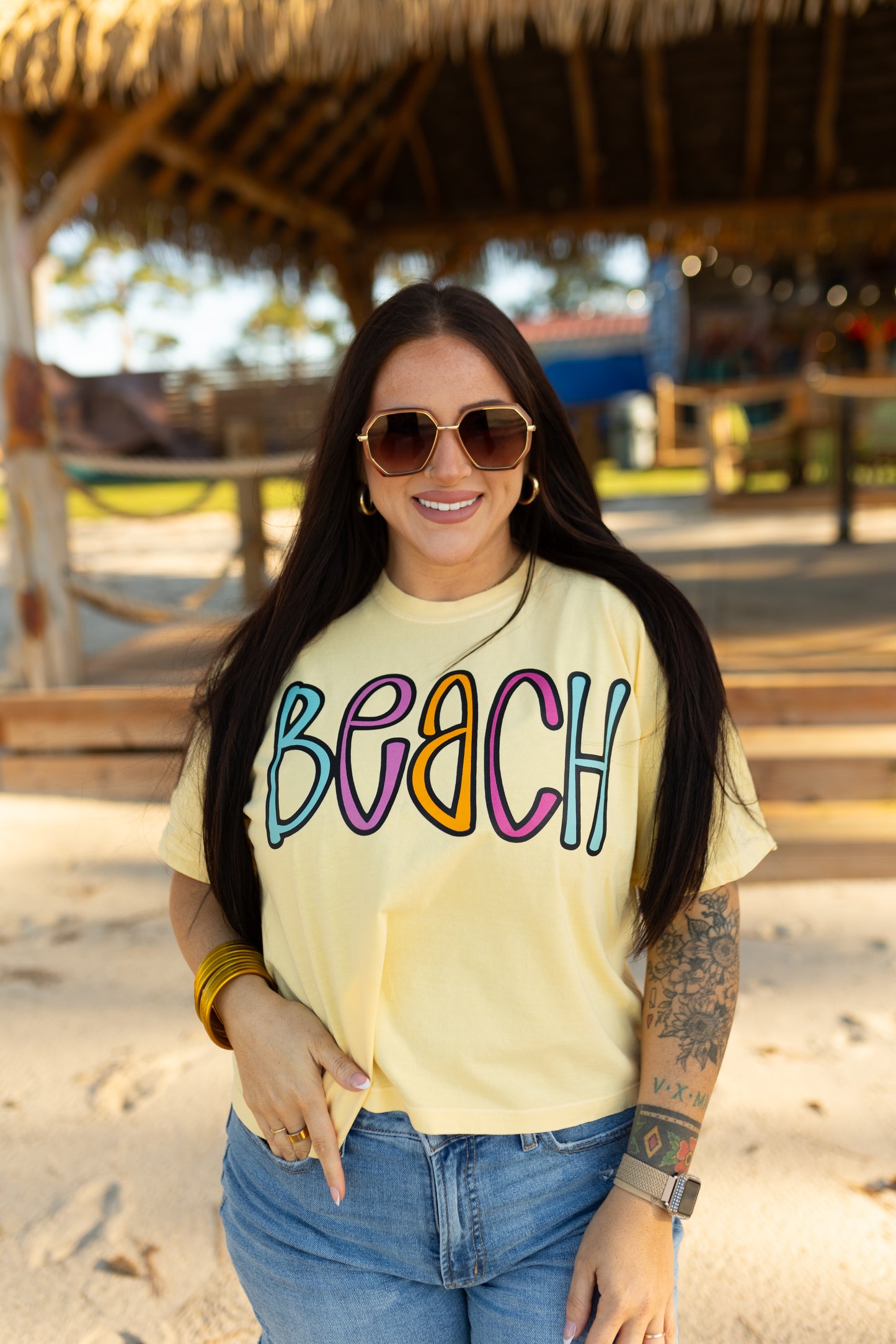 BEACH Boxy Comfort Color Tee