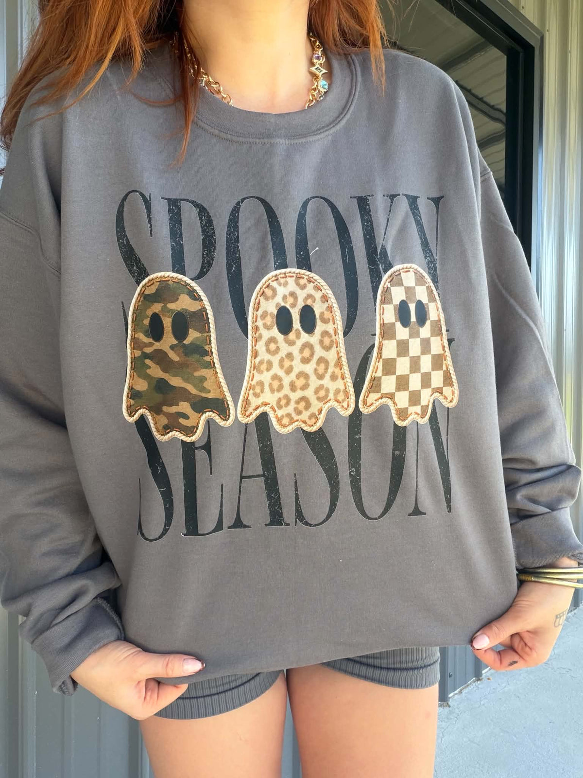 Spooky Season Camo Ghost Pullover