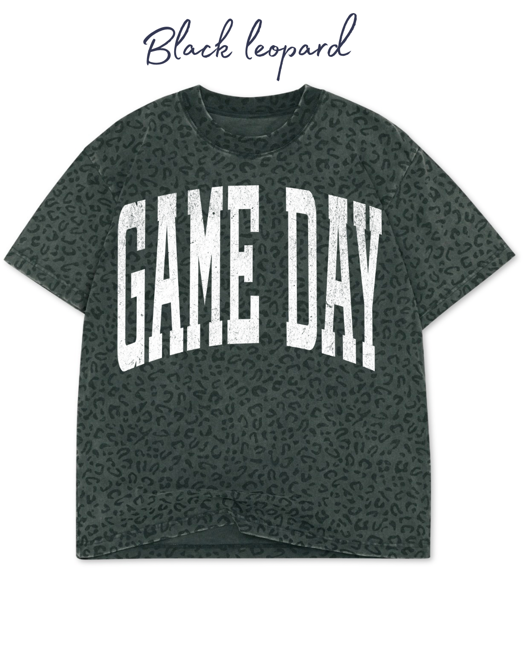 GAME DAY (white) {BROWN OR BLACK Leopard} Oversized Tee