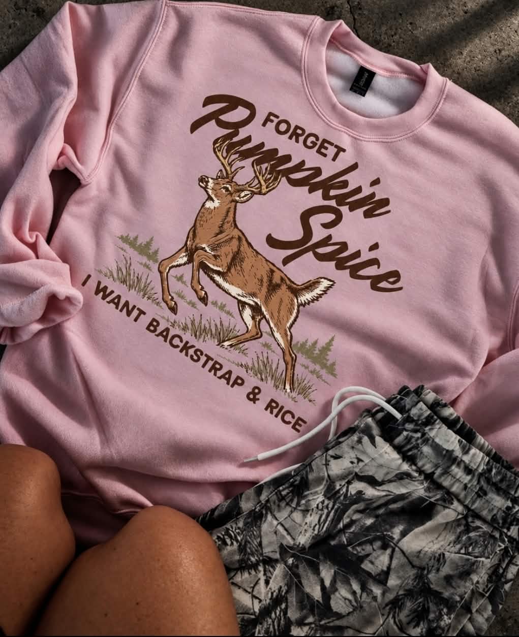 Forget Pumpkin Spice Washed Out Camo Shorts & Pullover {SET OR SEPARATE}